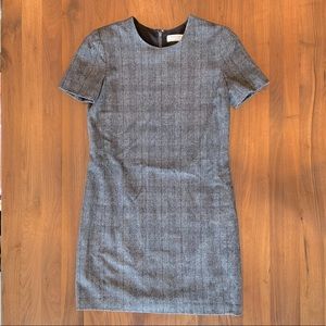 Babaton (Aritzia) Charcoal Plaid Wool Shift Dress